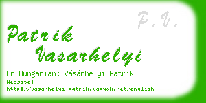 patrik vasarhelyi business card