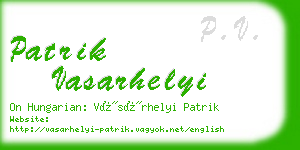 patrik vasarhelyi business card